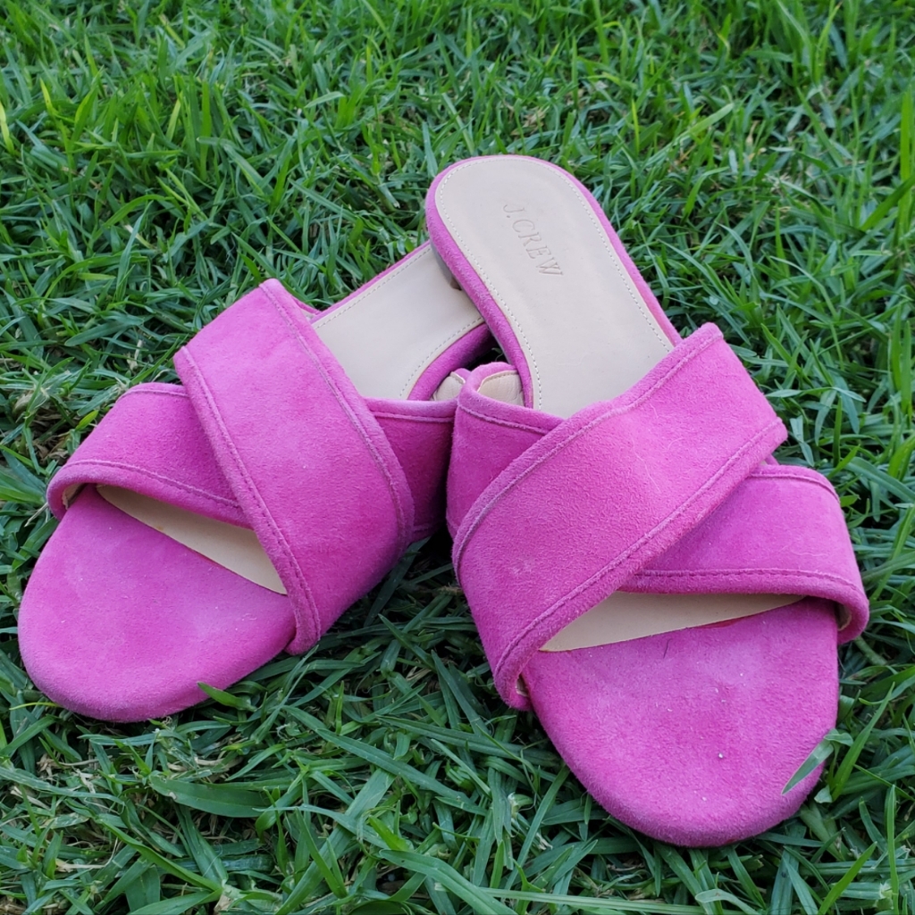 J. Crew Criss Cross Suede Sandals.